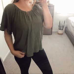 Madewell Green Blouse Large